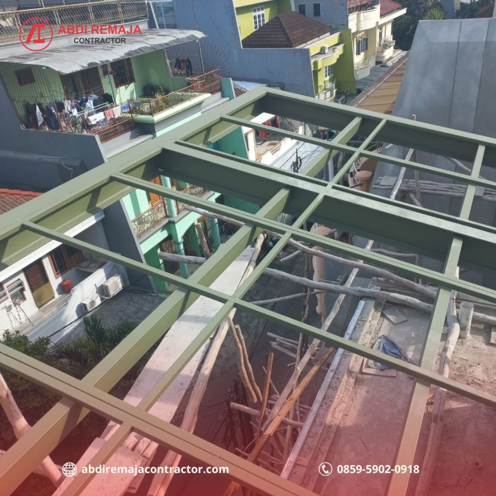 Proyek konstruksi baja kanopi rumah